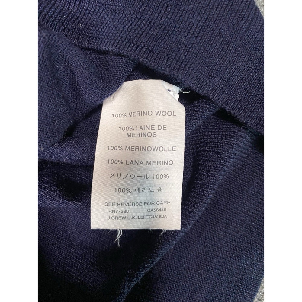 J Crew V-neck Sweater Mens L Preppy Blue 100% Merino Wool Lightweight Casual - Picture 3 of 7